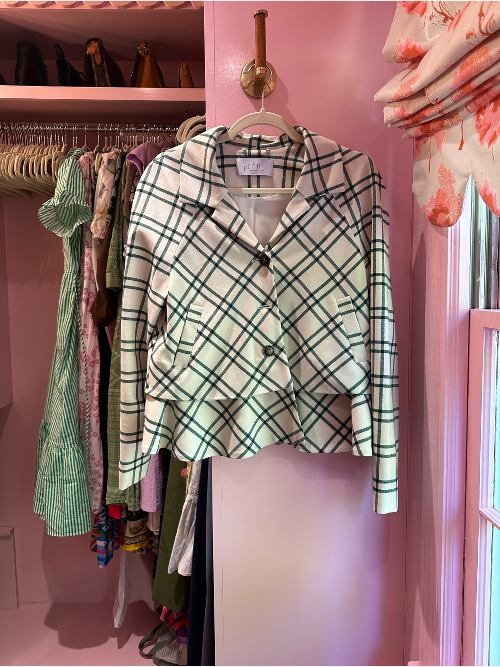 Cream & Green Plaid Two-Piece Set - Picture 2 of 8